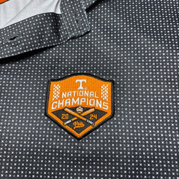 Horn Legend Bamboo Charcoal Luxury Tennessee Vols Polo 2024 Baseball Champs XL - Picture 2 of 8